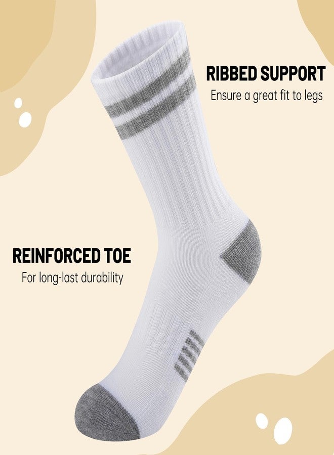 Comfoex 10 Pairs Boys Crew Long Athletic Socks for 4-6 6-8 8-10 Years Old Kids Calf Sports Half Cushioned - Image 4